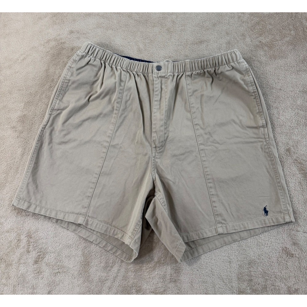 Vintage Polo Ralph Lauren Chino Flat shorts Men's Size 2XL Khaki Prepster EUC